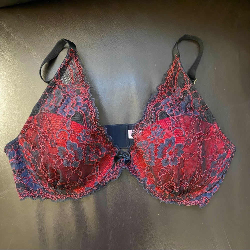 Lace Bra 36C - La Vie En Rose - Red Black